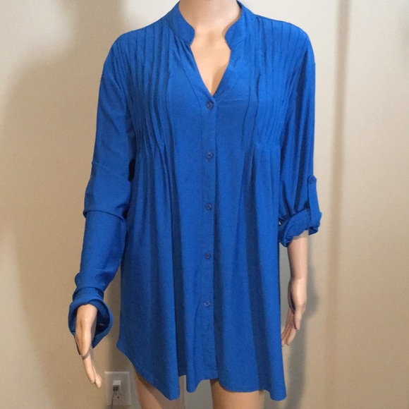 Papa pretty blue shirt with pin tuck detail